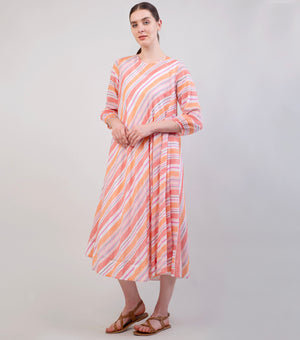 Multicolor Printed Leheriya Woven Cotton Dress