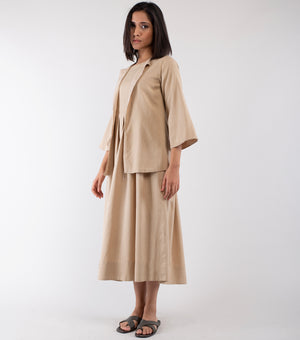 Beige cotton short jacket