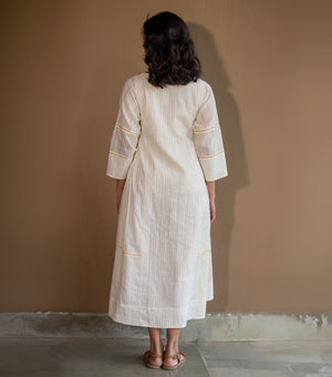 SUMMER BREEZE PINTUCK COTTON MAXI DRESS