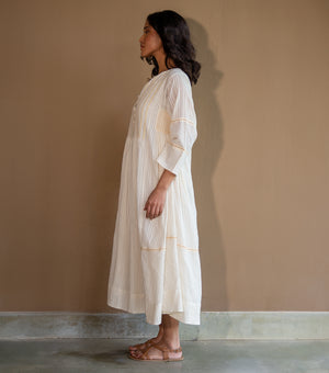 SUMMER BREEZE PINTUCK COTTON MAXI DRESS