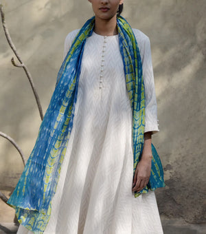 Dual-tone  shibori dupatta