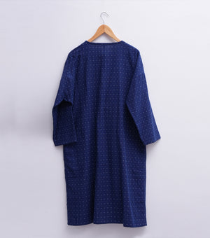 Navy Woven Cotton Dress