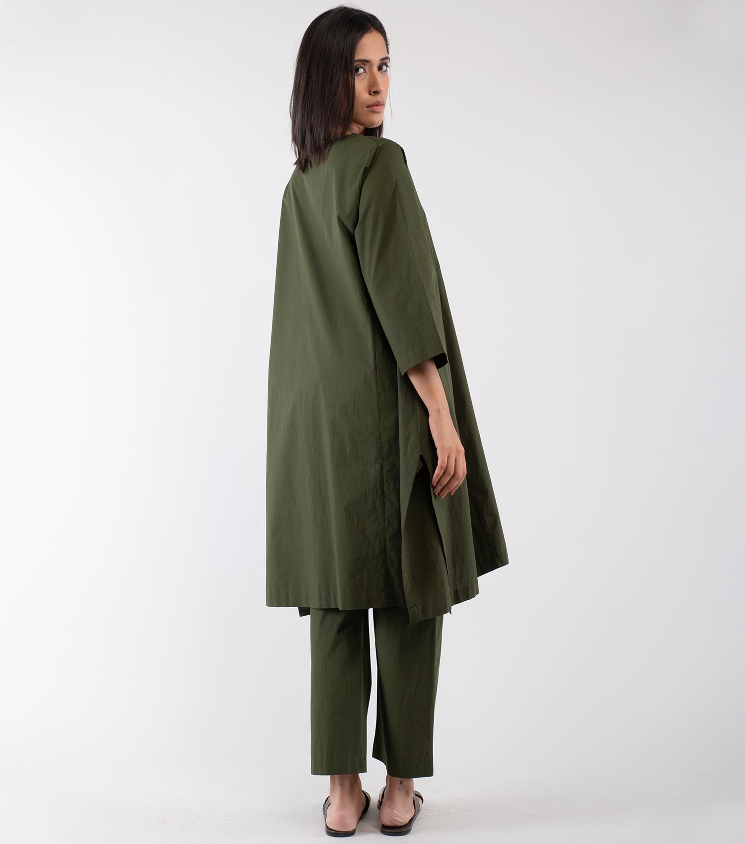 Olive Green Cotton Co-ord Set