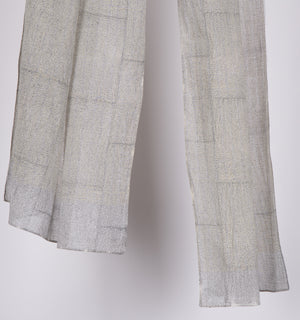 Grey Printed Chanderi Stole
