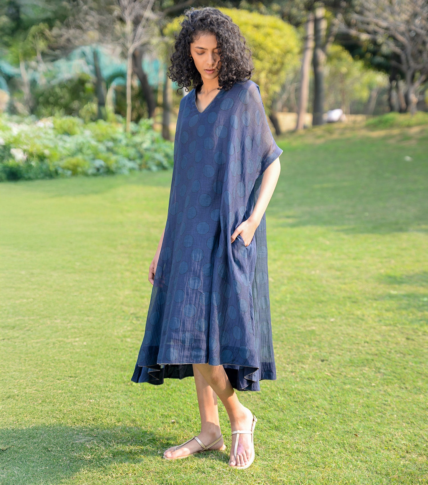 Navy Chanderi Tunic