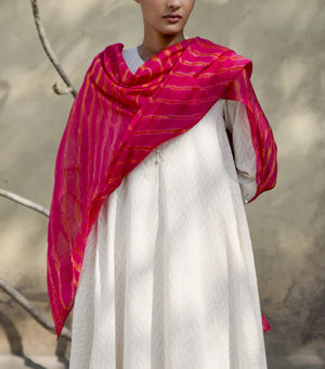 Magenta Shibori Dupatta