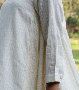 SUMMER BREEZE PINTUCK COTTON A-LINE DRESS