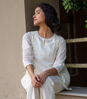 SOFT BREEZE COTTON SMOCKING TUNIC