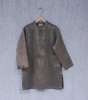 Navy Tissue Festive Kurta for Boys