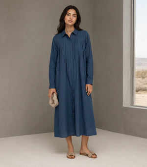 Navy Blue Cotton Dress