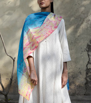 Dual-tone  shibori dupatta