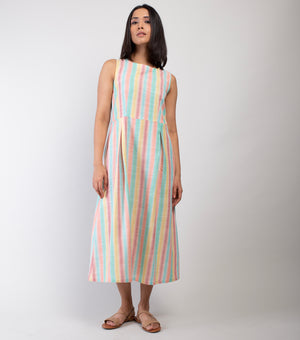 Multicolor Woven Cotton Dress