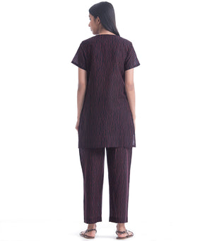 Black Cotton Loungewear Set of 2