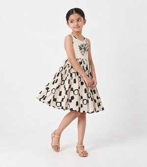 Petal Bloom Cotton Dress For Girls