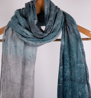 Blue Printed Cotton Stole