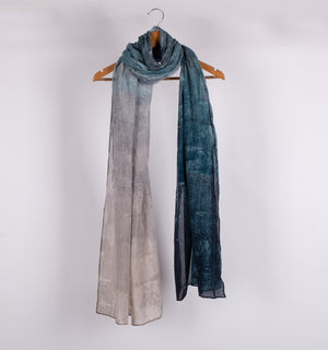 Blue Printed Cotton Stole