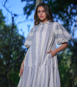 Natural Woven Cotton Dress