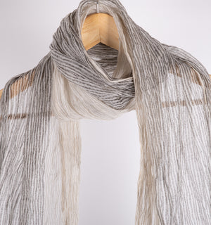 Grey Printed Chanderi Stole