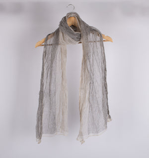 Grey Printed Chanderi Stole