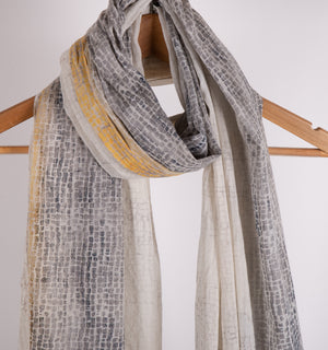Grey Printed Cotton Stole