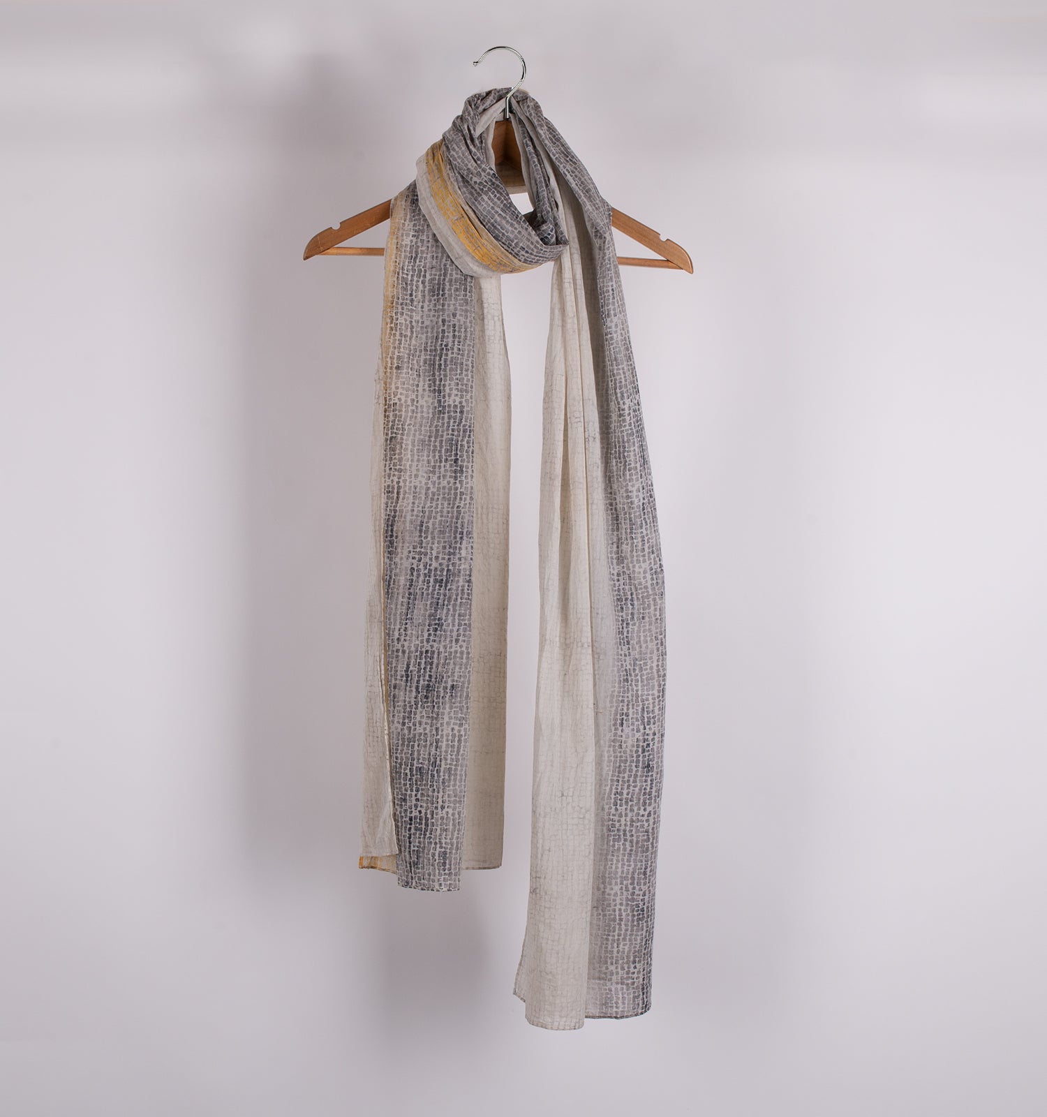 Grey Printed Cotton Stole