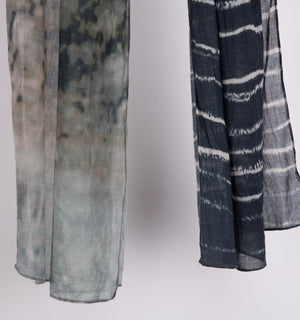 Navy Blue Printed Cotton Stole