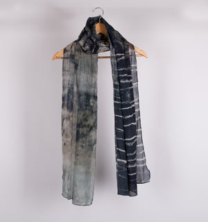 Navy Blue Printed Cotton Stole