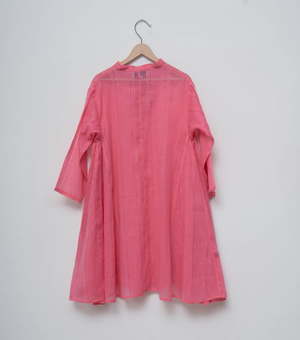 Blush Woven Cotton Choga with Slip for Girls