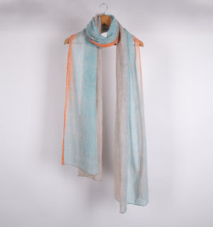 Sky Blue Printed Cotton Stole