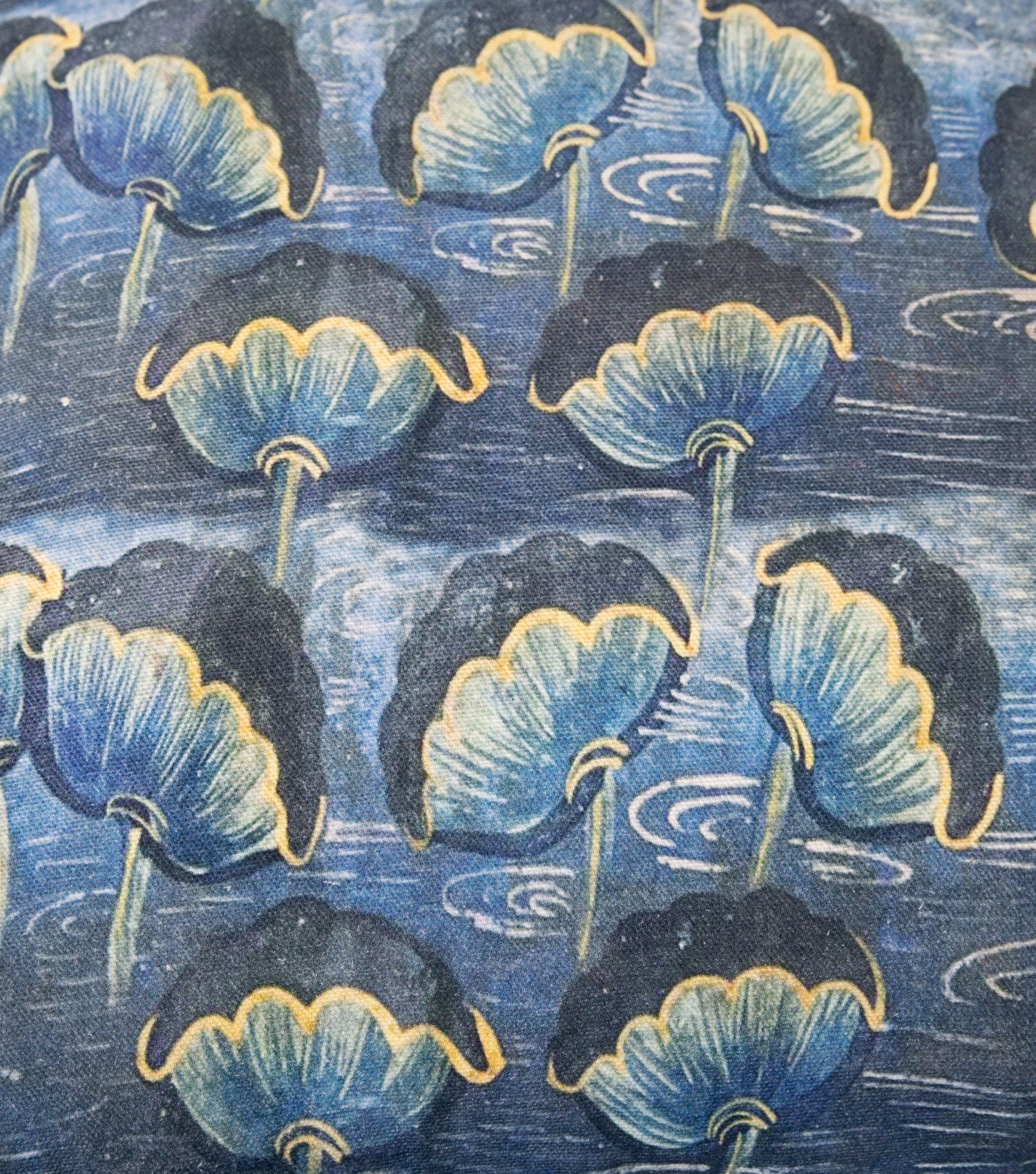 Blue Printed Cotton Cushion Cover