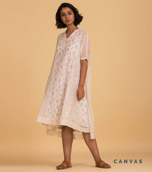 Natural floral printed dress