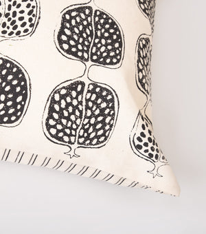 Off White Printed Cotton Cushion Cover