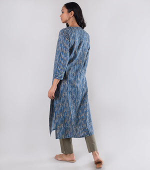 Blue printed Cotton kurta