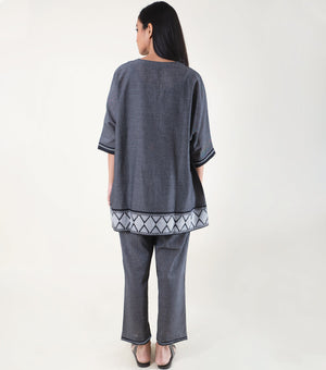 Black Woven Cotton Co-ord Set