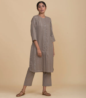 Beige cotton kurta