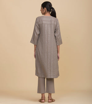 Beige cotton kurta