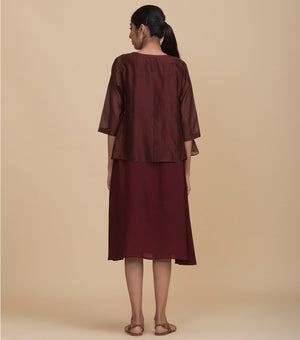 Maroon chanderi kediyo set