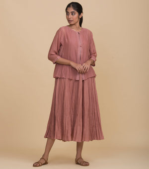 Rose chanderi kediyo set