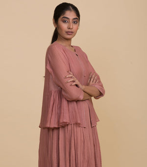 Rose chanderi kediyo set