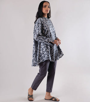 Grey Printed Cotton Shirt