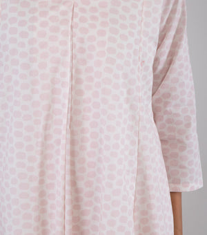 Pink Cotton Printed Dress