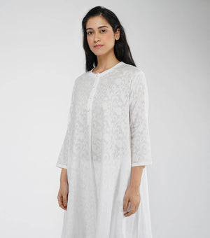 White Printed Flared Tunic