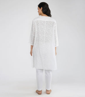 White Printed Flared Tunic