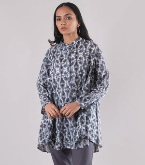 Grey Printed Cotton Shirt