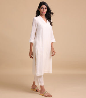 Off White Fine Cotton Kurta