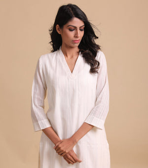 Off White Fine Cotton Kurta