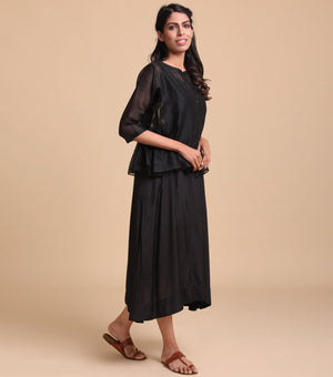 Black Chanderi Kediyo Set