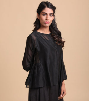 Black Chanderi Kediyo Set