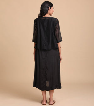 Black Chanderi Kediyo Set