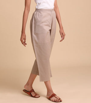 Beige Fine cotton Pants